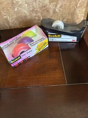 Scotch Clear Desktop Tape Dispenser with Colored Ultra Colors Tape Variety